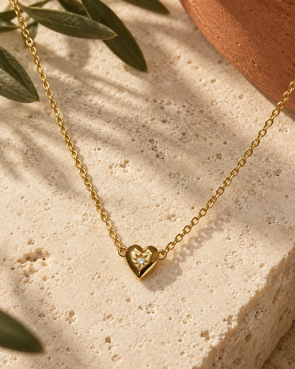 Zircon Heart Pendant Necklace
