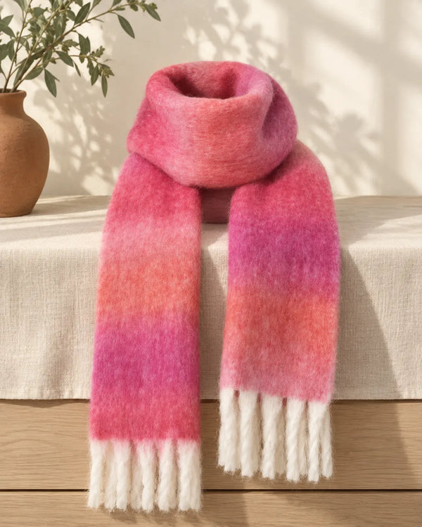 Fringe Gradient Thermal Scarf
