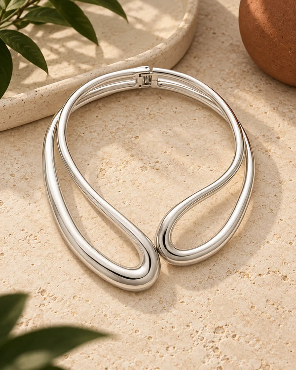 Exaggerated Creative Asymmetric Open Drop Choker Necklace