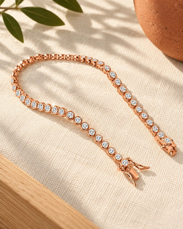 3mm Copper-Embedded Zirconia Bracelet Fashion Creative Round Bead Tennis Bracelet INS Style