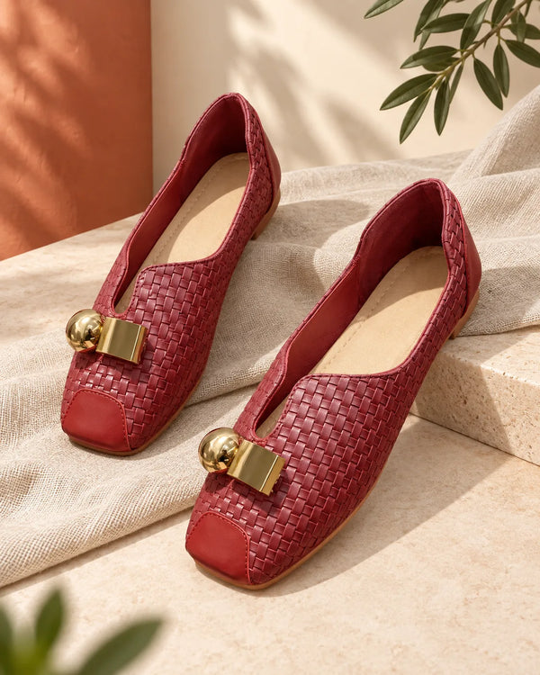 Retro square toe soft bottom flat beanie shoes for women square toe slip-on shoes