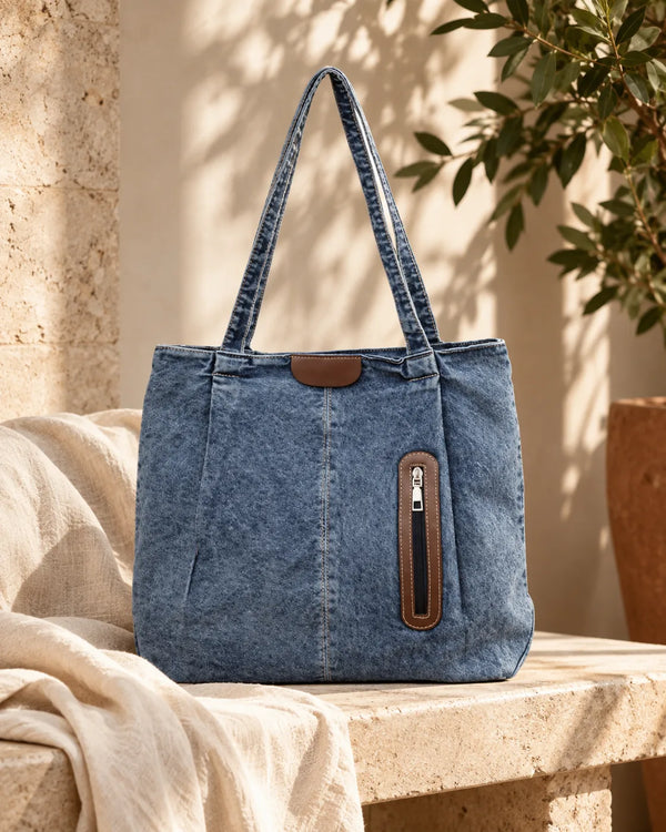 Medium Denim Tote Bag