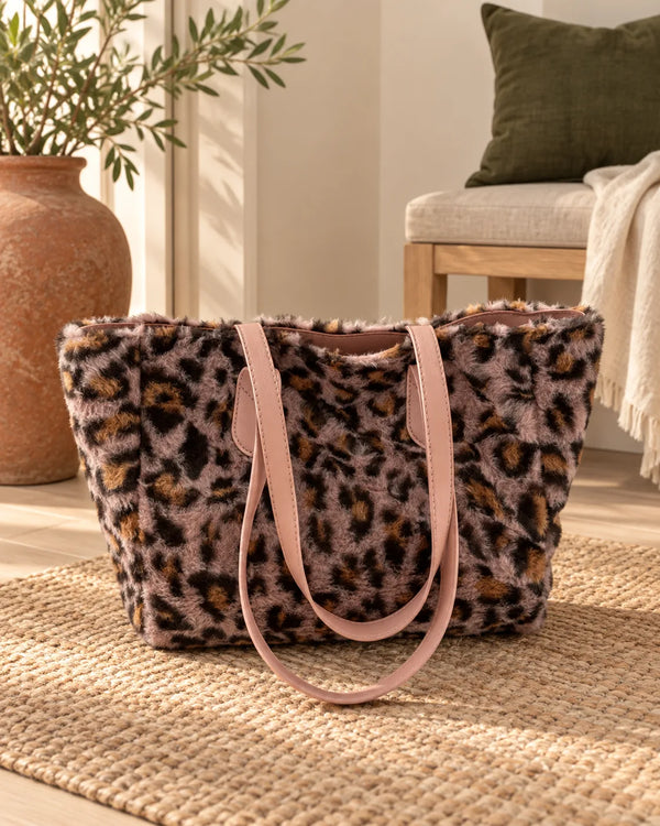 Leopard Fluff Tote Bag
