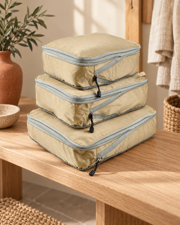Travel compression packing cubes – ultralight, expandable, for luggage organization