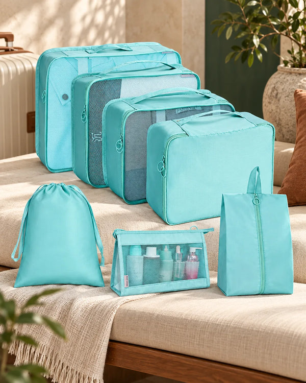 8Pcs/set Packing Cubes Luggage Organizer Bags Travel Suitcases Organizers Luggage Cubes with Toiletry Bag and Shoes Bag