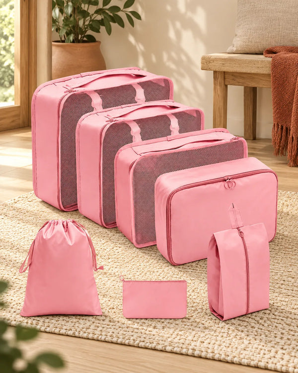7PCS Packing Cubes for Suitcase – Travel Organizer & Storage Bag Set, Luggage Essentials