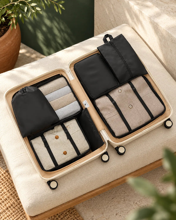 7Pcs Travel Packing Cubes, Luggage Organizer Set with Shoe Bag for Clothes Storage