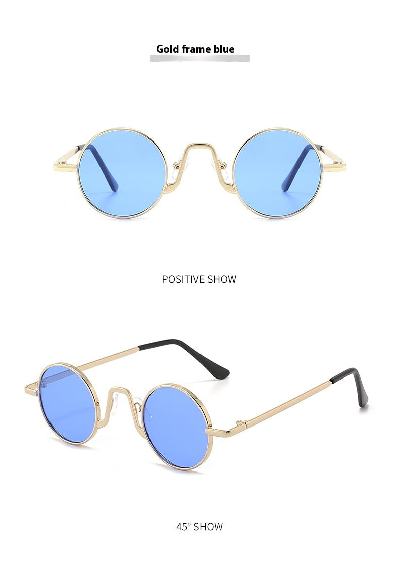 Retro Hip Hop Sunglasses Small Frame Round