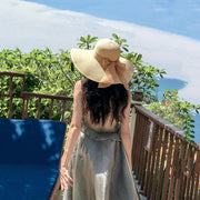 Women's Seaside Summer Vacation Foldable Sun Hat With Wide Brim