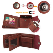 1Pc Men  Wallet PU Leather Purse Slim Card Holder Cases With 2 ID Window Coin Pocket