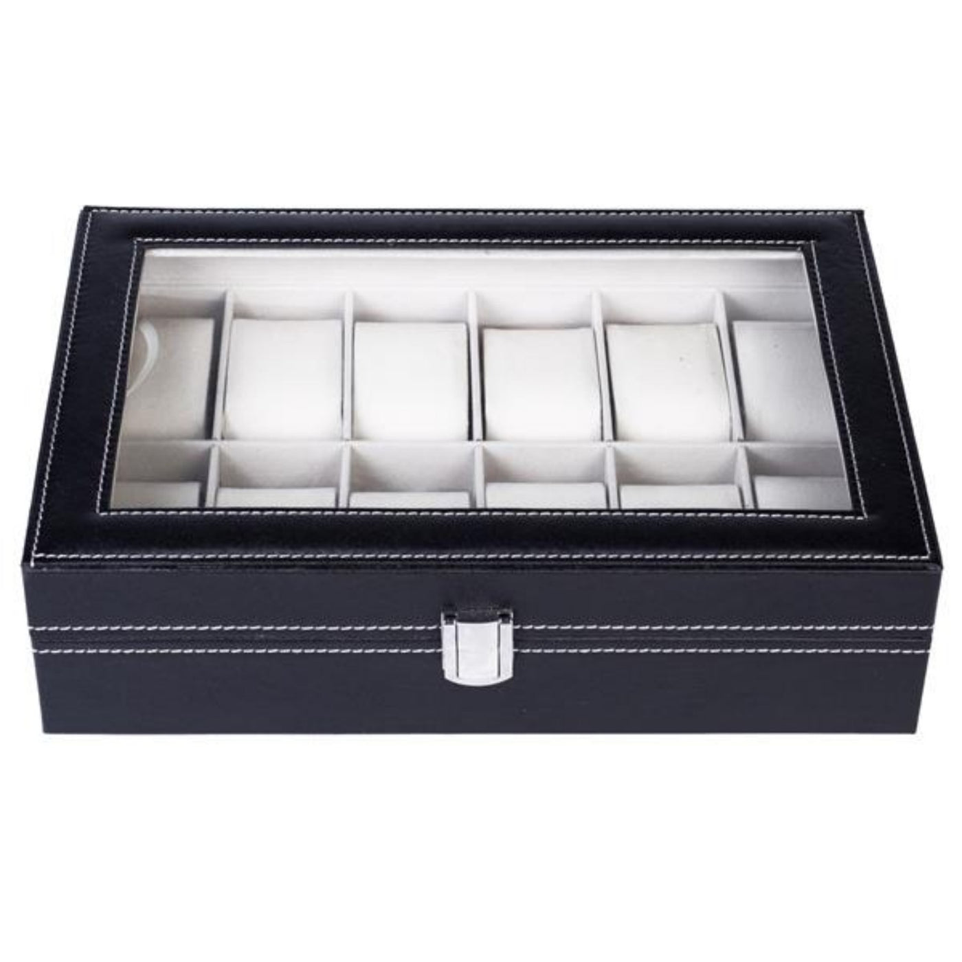 12 Slot Leather Watch Box Display Case Jewelry Organizer For Men  Women