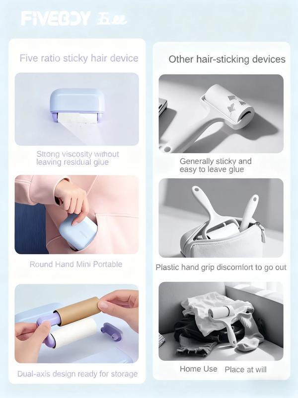 Portable Pet Hair Remover With Lid Reusable, Palm-Sized Lint Roller Pocket-Sized Travel Essential For Removing Cat And Dog Hair
