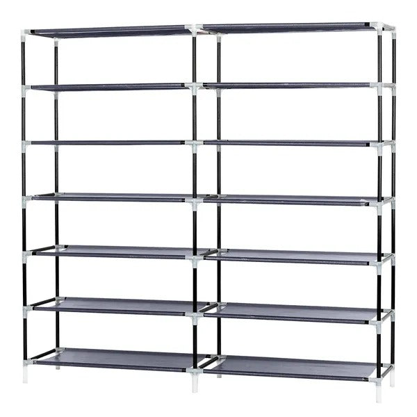 7 Tiers Portable Shoe Rack Closet Fabric Cover Shoe Storage Organizer Cabinet