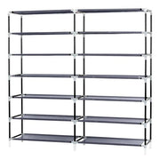 7 Tiers Portable Shoe Rack Closet Fabric Cover Shoe Storage Organizer Cabinet
