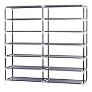 7 Tiers Portable Shoe Rack Closet Fabric Cover Shoe Storage Organizer Cabinet