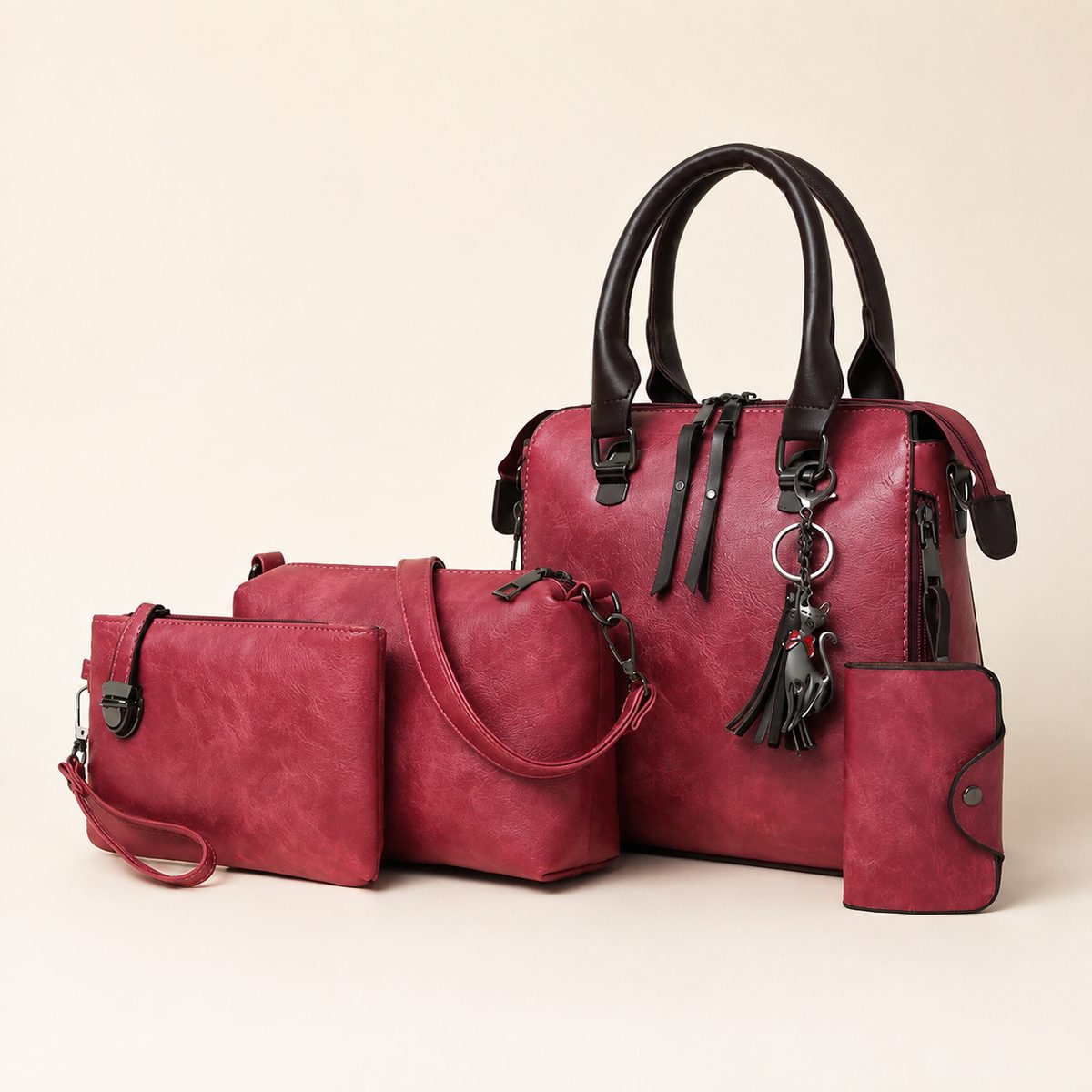 4in1 Designer Leather Handbag